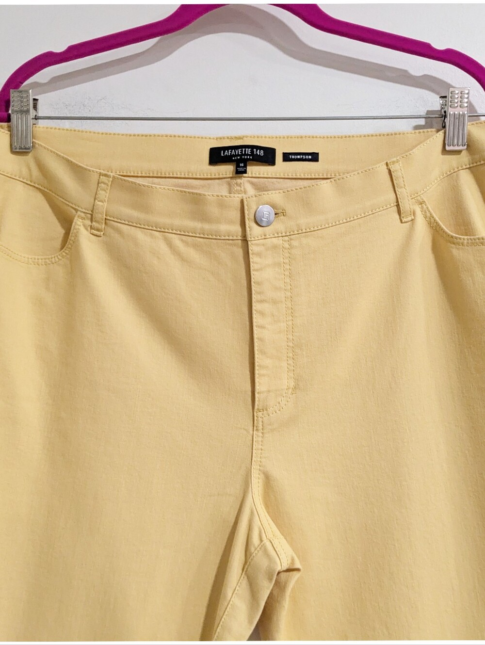 NEW Lafayette 148 Thompson Slim Pant In Sienna Yellow - Picture 3 of 7